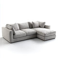 Ecksofa mit Recamiere Hellgrau 260 x 170 x 70 cm Polyester L-Form
