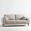 2-Sitzer Sofa Hellgrau 180 x 85 x 82 cm Polyesterbezug Massivholzbeine Rechteckig