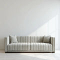 3-Sitzer Sofa Cremeweiß 220 x 90 x 75 cm mit Polyesterbezug Massivholzrahmen rechteckig