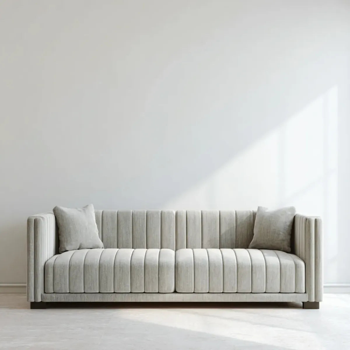 3-Sitzer Sofa Cremeweiß 220 x 90 x 75 cm mit Polyesterbezug Massivholzrahmen rechteckig