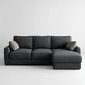 Ecksofa mit Recamiere rechts Anthrazit 260 x 160 x 85 cm Polyester L-Form
