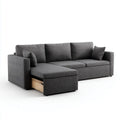 Schlafsofa Dunkelgrau 230 x 150 x 85 cm mit Ausziehbett Polyester Rechteckig