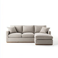 Ecksofa 3-Sitzer mit Recamiere rechts Beige Polyester 250 x 160 x 85 cm