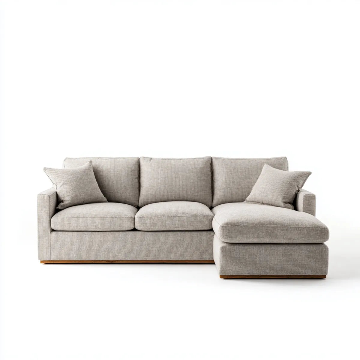 Ecksofa 3-Sitzer mit Recamiere rechts Beige Polyester 250 x 160 x 85 cm