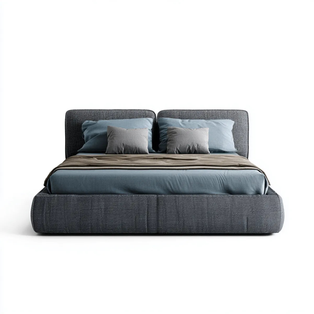 Polsterbett Doppelbett Anthrazit 180 x 200 cm Polyester Rechteckig