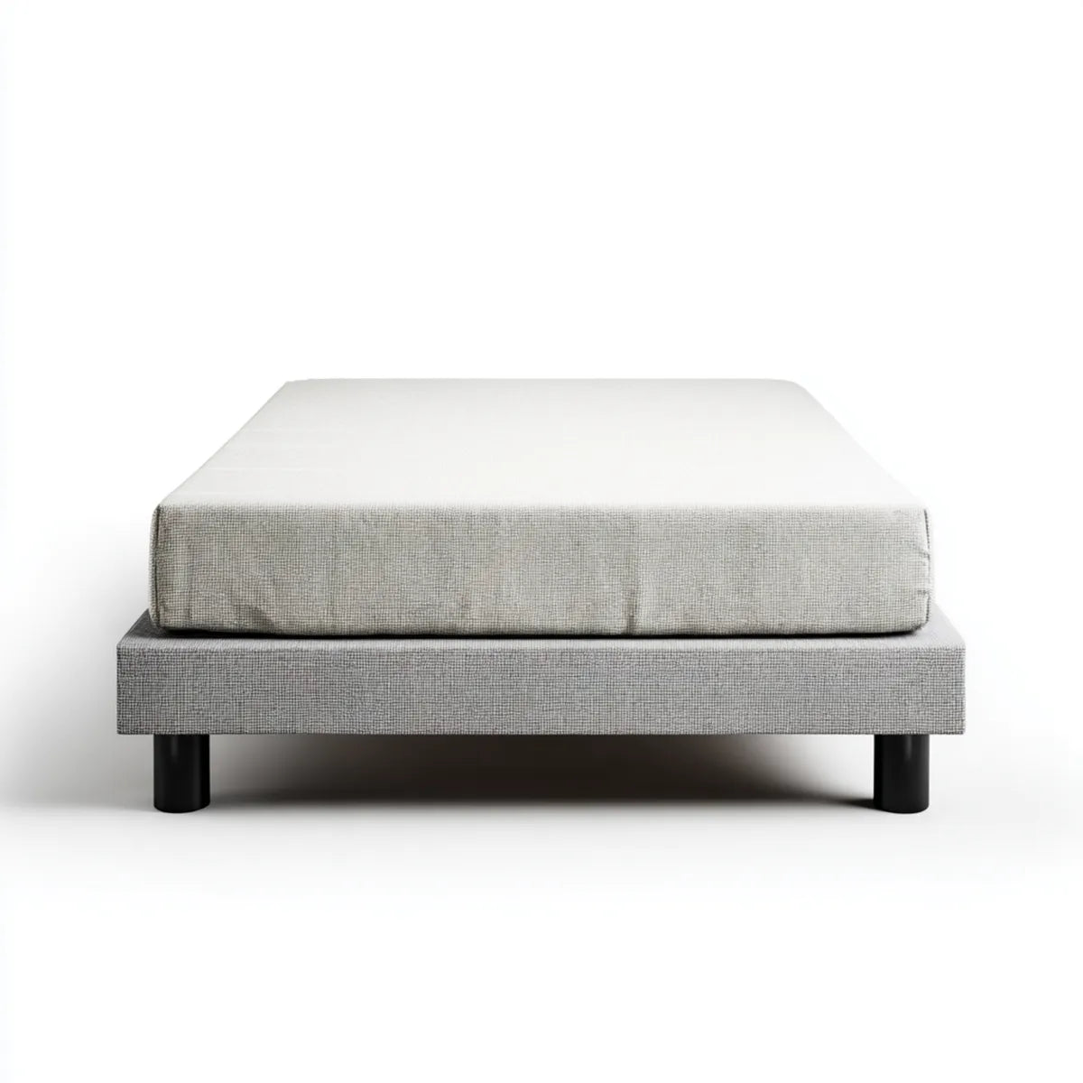 Doppelbett Polsterbett mit Matratze Hellgrau 160 x 200 cm Polyester Rechteckig