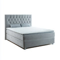 Boxspringbett Doppelbett Grau 180 x 200 cm Polyester-Samt Rechteckig