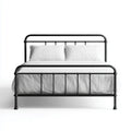 Metallbett Doppelbett Schwarz 160 x 200 cm aus pulverbeschichtetem Stahl rechteckig