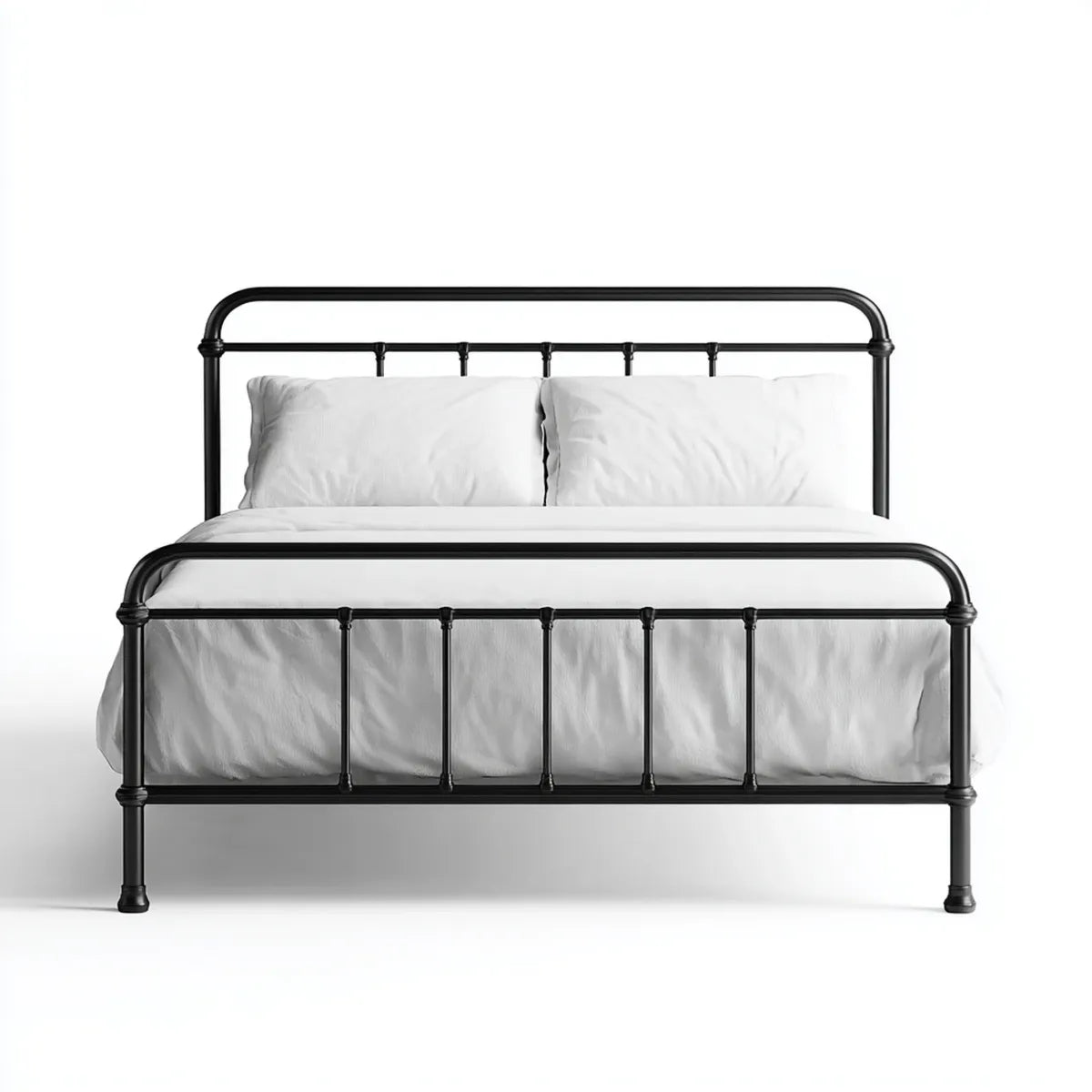 Metallbett Doppelbett Schwarz 160 x 200 cm aus pulverbeschichtetem Stahl rechteckig