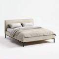Polsterbett Doppelbett Beige 180 x 200 cm Polyestergewebe Rechteckig