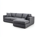 Ecksofa 3-Sitzer Dunkelgrau mit Recamiere rechts Polyester L-Form 260 x 170 x 85 cm