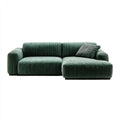 Ecksofa mit Recamiere Dunkelgrün 240 x 160 x 78 cm Polyester-Cord Rechteckig