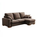 Ecksofa mit Recamiere rechts Braun 270 x 170 x 88 cm Polyester L-Form