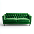 2-Sitzer Chesterfield Sofa Grün 170 x 85 x 80 cm Polyester-Samt Rechteckig