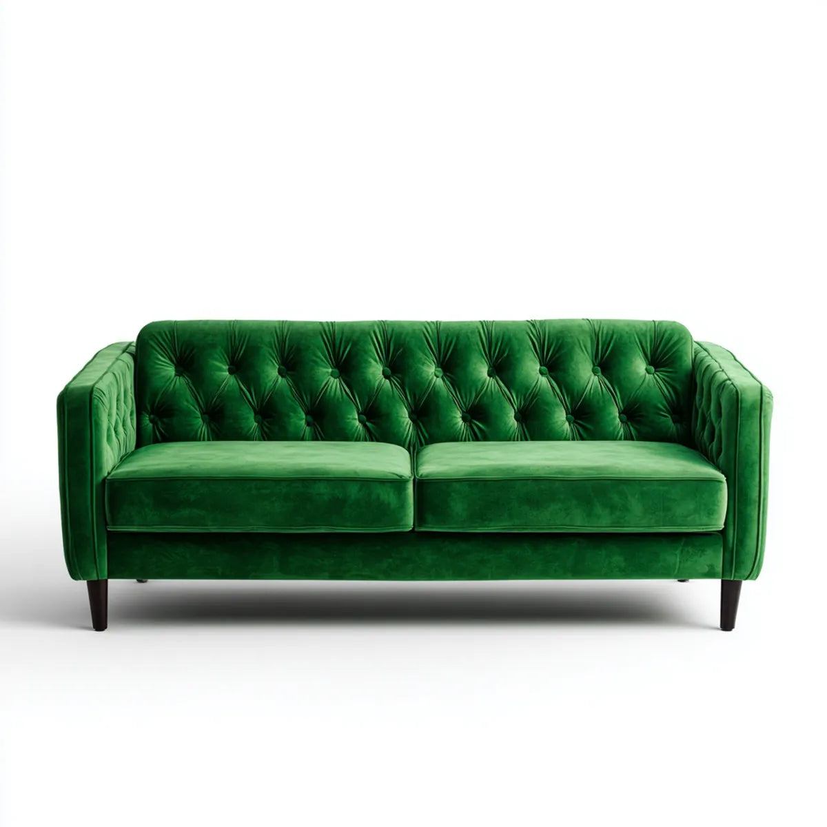 2-Sitzer Chesterfield Sofa Grün 170 x 85 x 80 cm Polyester-Samt Rechteckig